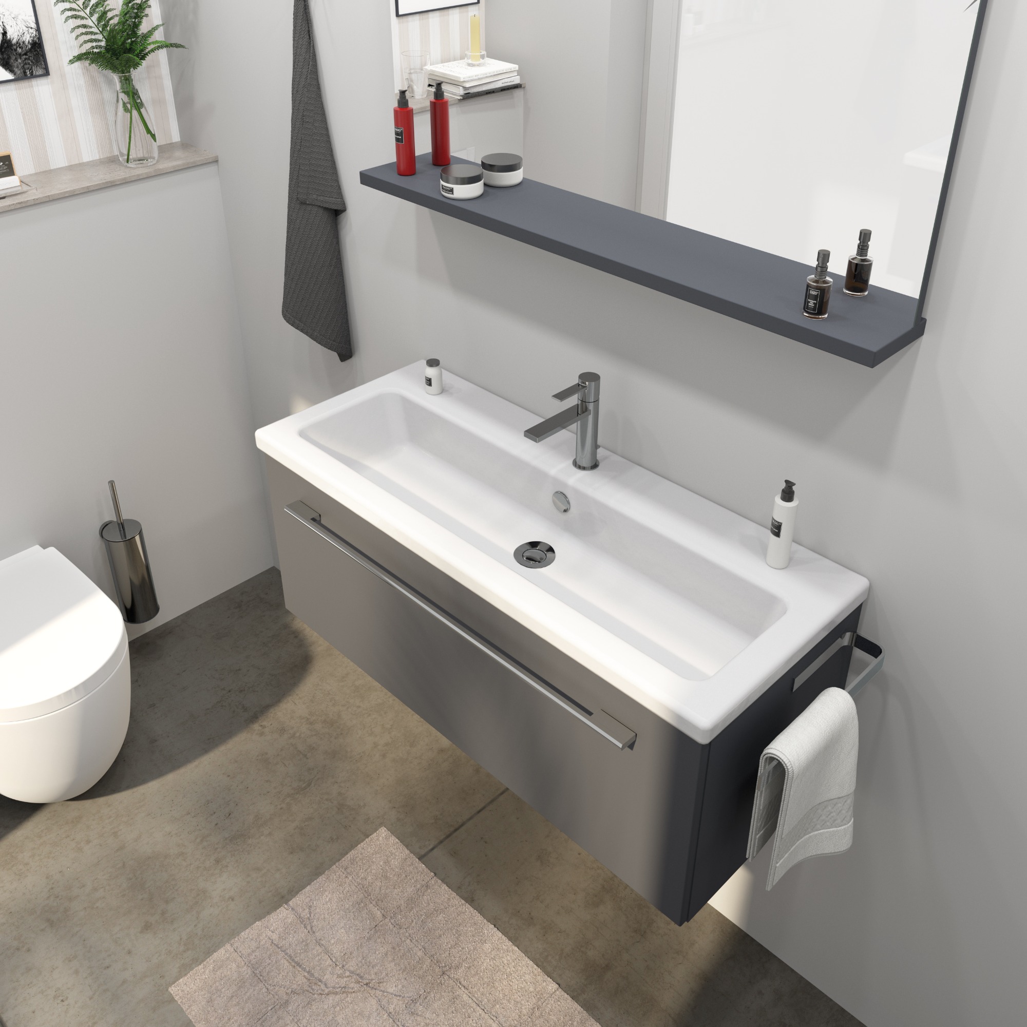KERA.fit Keramikwaschtisch, geringe Tiefe von 40 cm KERA.fit Keramikwaschtisch, geringe Tiefe von 40 cm