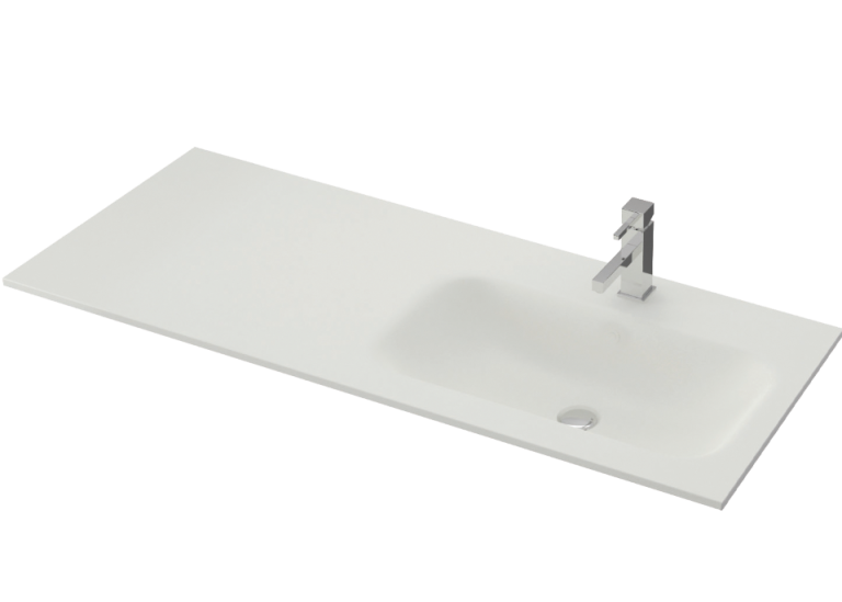 4Choice Einzelwaschtischtisch 121 cm Mineralguss asymmetrisch
