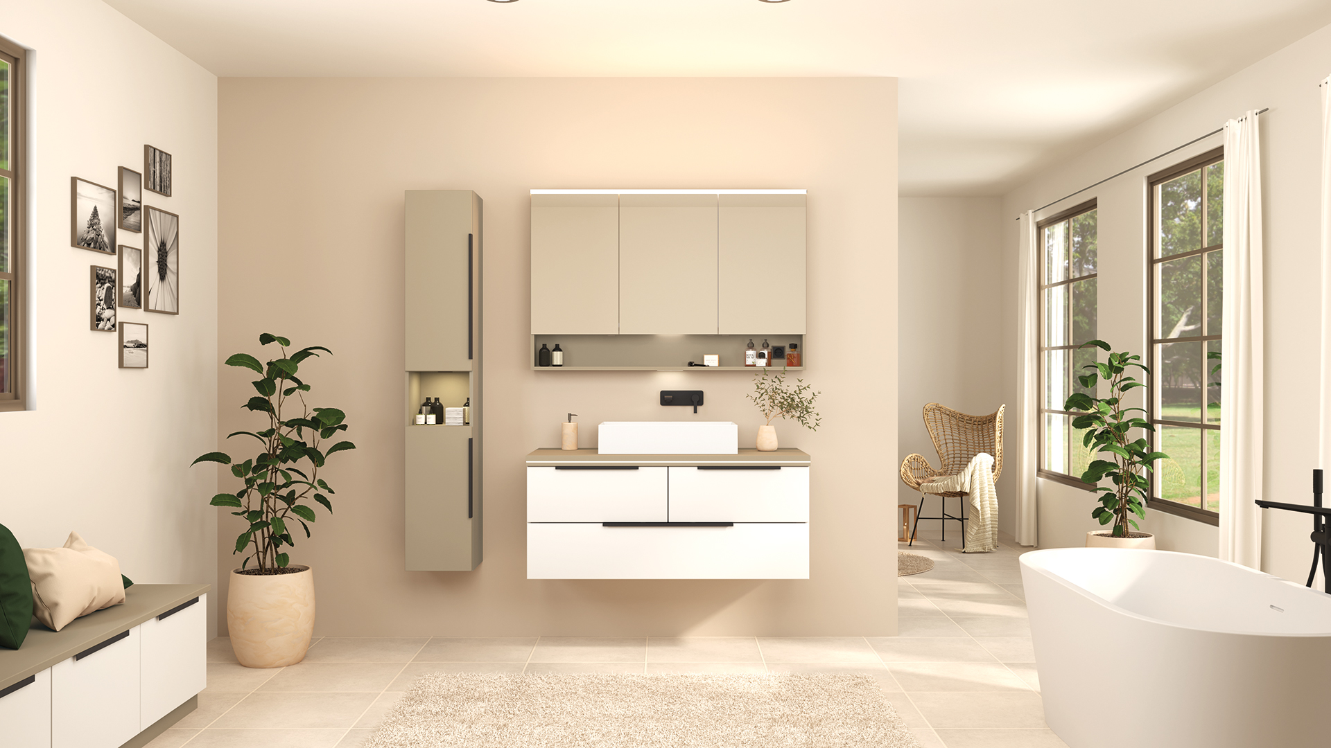 CREA.plan Badmöbel mit Seitenschrank CREA.plan Badmöbel mit Seitenschrank
