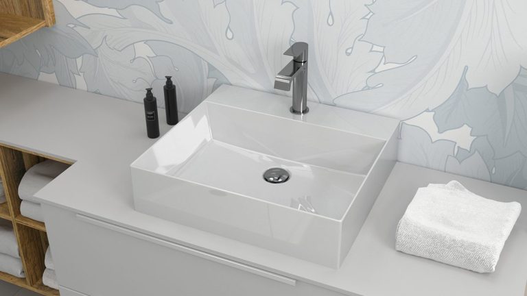 Serie CREA.plan Aufsatzwaschtisch Keramik Squared