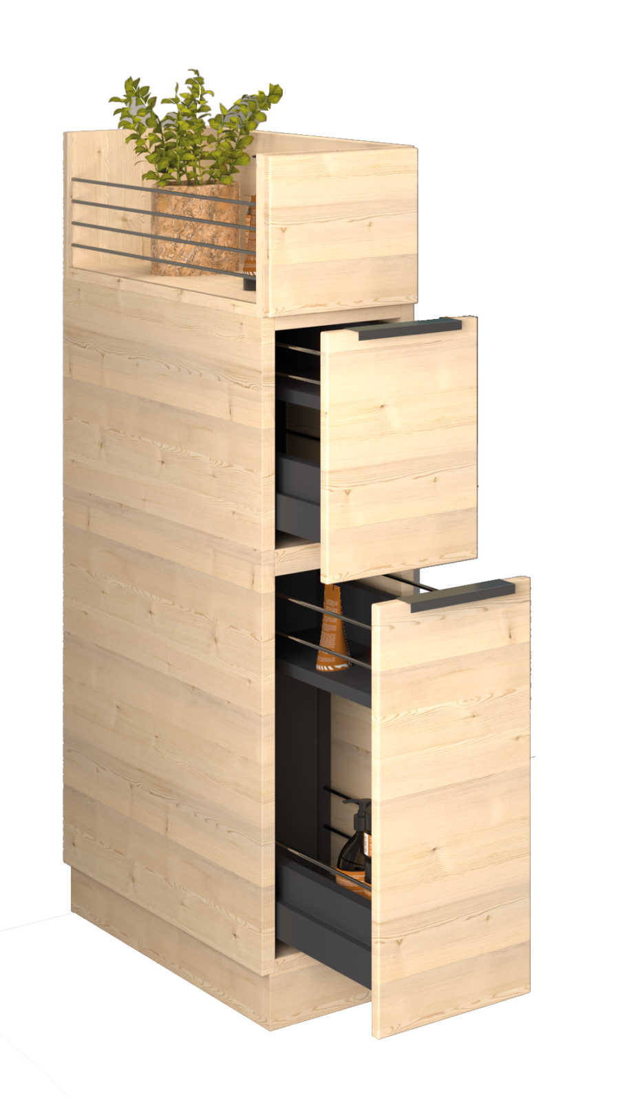 Raumteiler schlank und platzsparend.