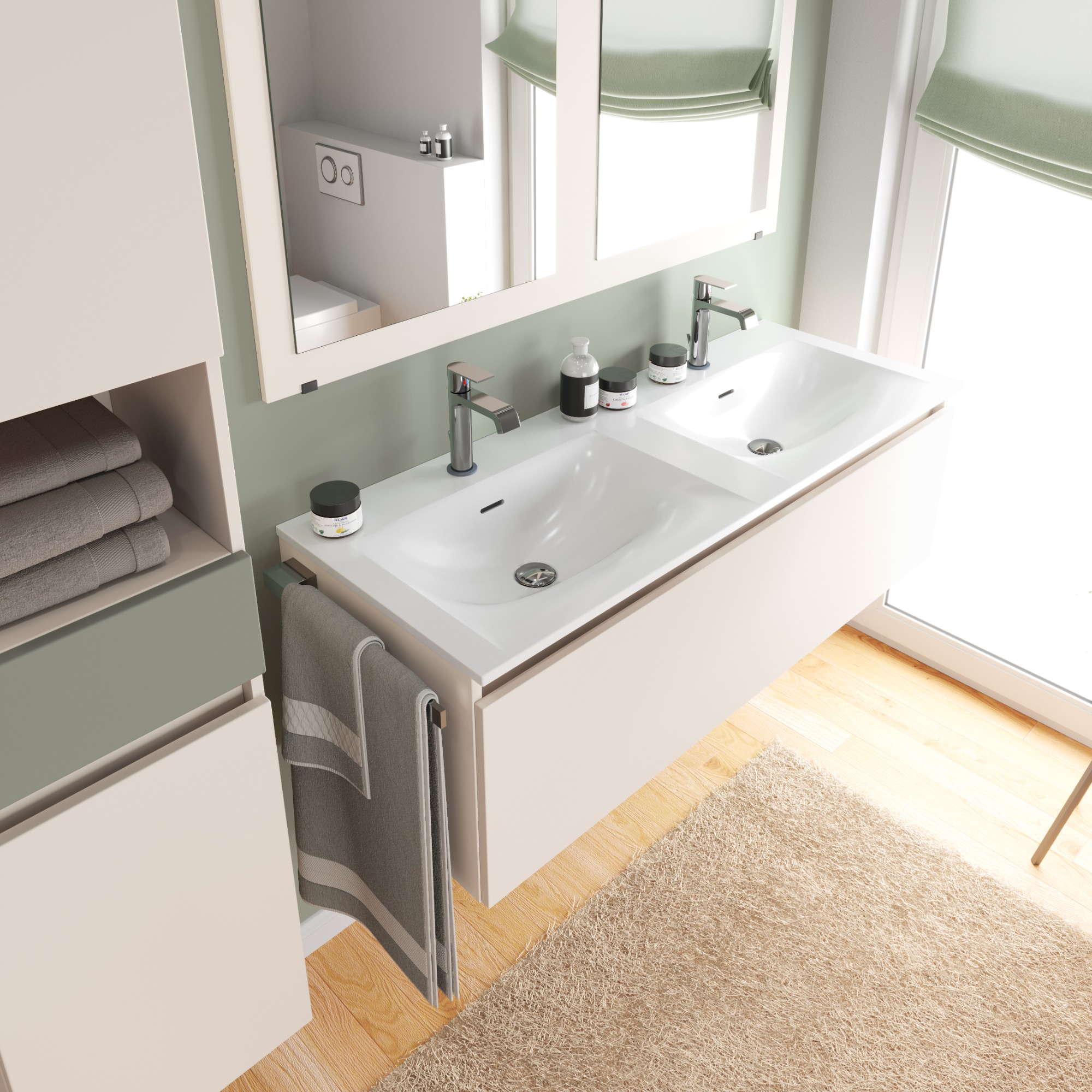 EASY.flex Mineralguss-Doppelwaschtisch EASY.flex Mineralguss-Doppelwaschtisch